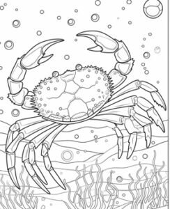 Coloring book page underwater scene 6